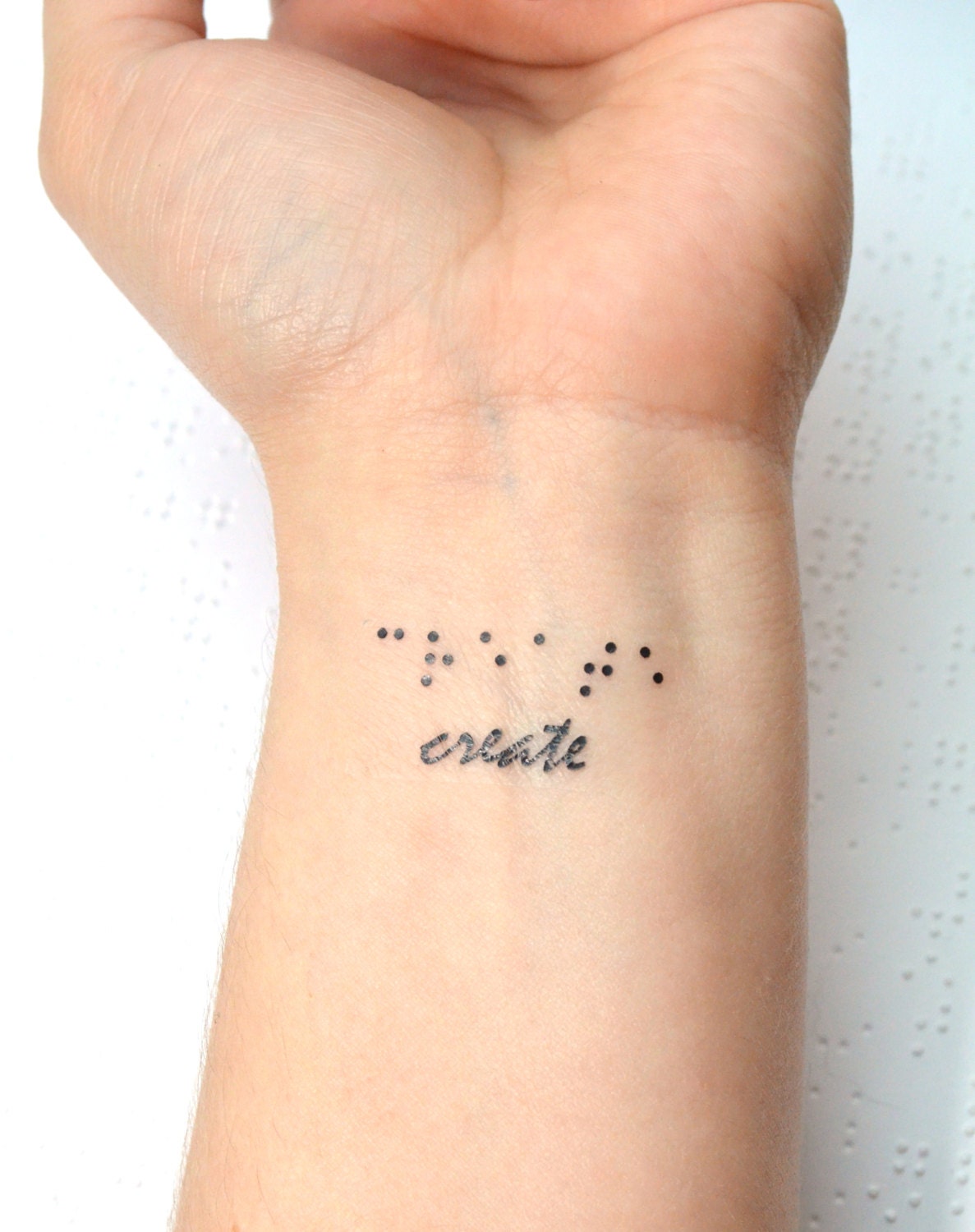 Crear Braille tatuaje Braille tatuaje temporal crear tatuaje