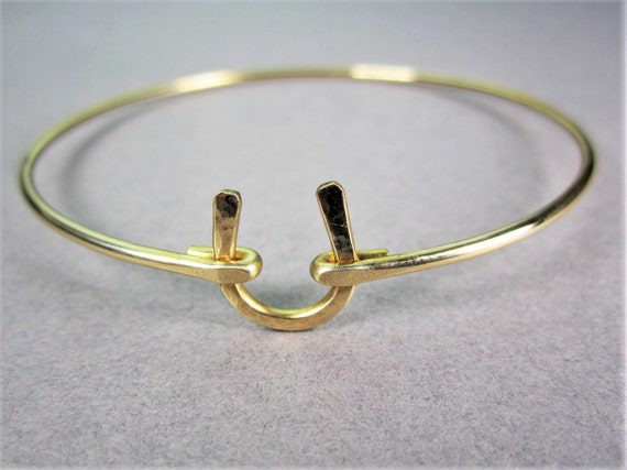 Gold Horseshoe Bracelet Bangle Bracelet Gifts for by BaubleVine