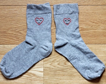 Cuore ricamato calze / calzini cuore ricamato