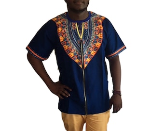 Dashiki round neck mens top,Ankara male shirt, African print shirts, Men's dress shirts, Kitenge male top, African Clothing,African shop