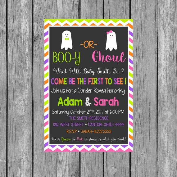 Halloween Gender Reveal Party Invitations 8