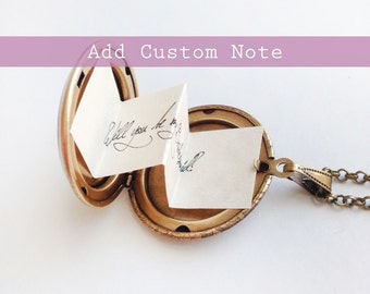 Add a Custom Note to your Locket Order - Personalized Message - Secret Note