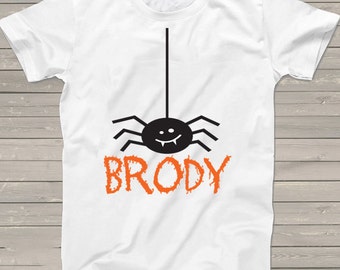 Halloween t-shirt Personalized spider shirt fall fun party tshirt boys girls ideas pumpkin patch