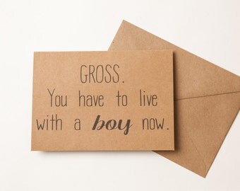 FUNNY BRIDAL SHOWER card - Bridal Shower or Wedding Card - Natural Kraft Card - Greeting Card - Funny Humor Love - Bridal Shower