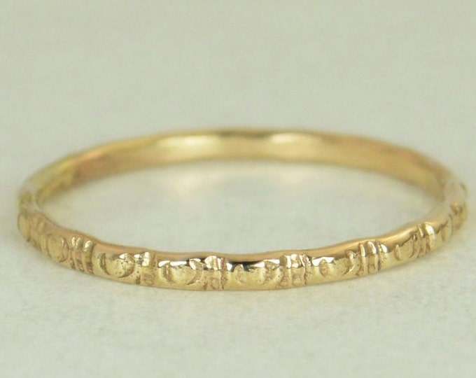 14k Gold Bohemian Ring, Rustic Wedding Ring, Heirloom Quality, Classic 14k Gold Ring, Gold Boho Ring, Rustic Gold Rings, Gold Band, G5