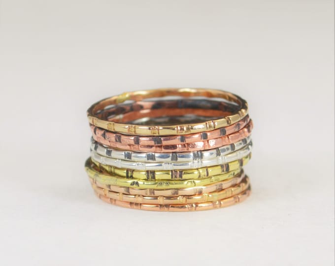 Bamboo Rings, Bohemian Rings, BoHo Rings, Hippie Rings, Gypsy Rings, Rustic Rings, Silver Ring, Brass Ring, Bronze Ring, Gold Ring-A17