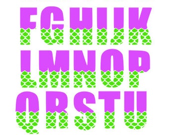Mermaid Letters and Numbers Font SVG, and PNG Files Commercial and Personal Use