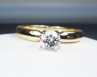 Vintage Ring Gold Diamond Ring Diamond Engagement Ring Yellow Gold Diamond Ring Vintage Diamond Engagement Ring Approx 1/2 Carat 14k Gold