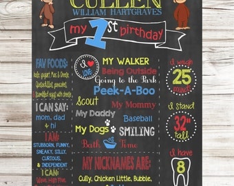 Curious George Chalkboard Sign - Personalized and Printable