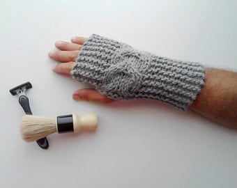 Mens gloves, mens knit gloves, mens fingerless gloves, mens knit fingerless gloves, gloves for men's, mens arm warmers, mens mittens for him