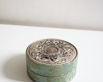 ANCIENNE BOITE À bijoux en métal argenté 1910 Danemark Copenhague