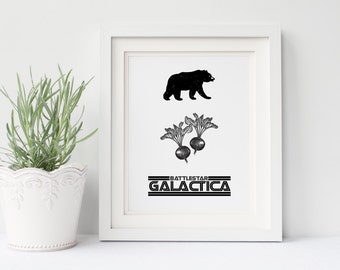 The Office TV Show Poster- Bears, Beets, Battlestar Galactica, Dwight Schrute, Jim Halpert, Michael Scott, Office Art, Gift for Him