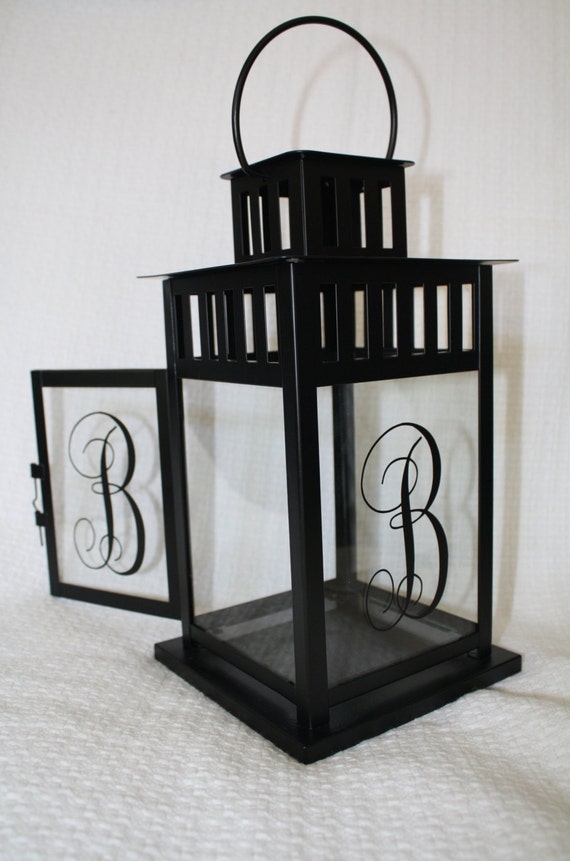 Monogrammed Lantern Wedding Lantern Gift Personalized by PearLilly