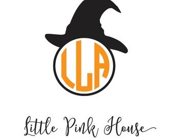 Halloween Monogram, Witch Monogram, Witch Monogram SVG, Witch Hat, Witch Hat SVG, Halloween, Halloween SVG, Monogram frame, svg, studio