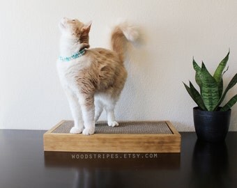 Modern Cat Bed, Wood, Pet Bed, Replaceable Scratcher, Cat Bed, Cat Sofa, Modern Cat Furniture, Cat Cardboard, Modern Cat Sofa, Wood Sofa
