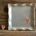 Pottery Plate in Rustic Blue with Red Heart - Pottery Tray - by DirtKicker Pottery