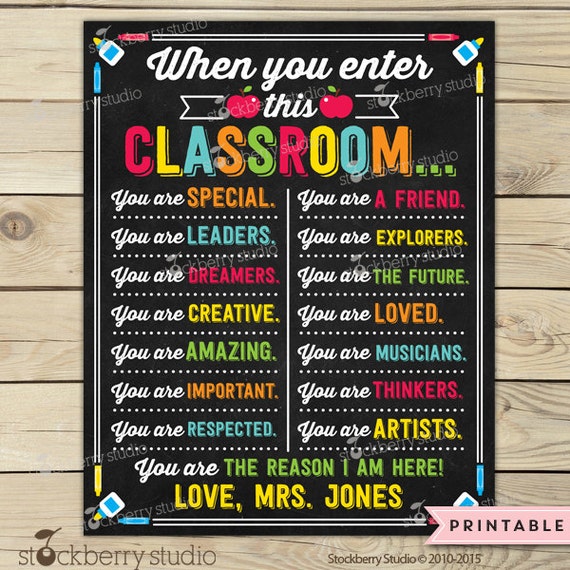 When You Enter This Classroom Sign - Personalized Teacher Sign ...