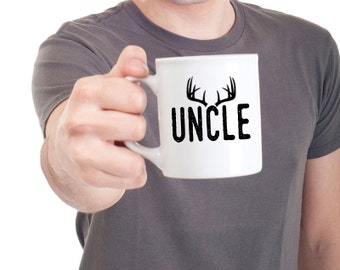 Uncle Deer Mug, Uncle gift, Deer mug, Deer Antler Mug, Deer Gifts, Uncle Mug, Birthday Gift for Him, Brother Mug