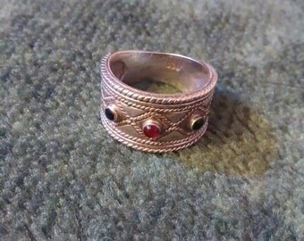 Items similar to mens wedding band - rustic fine silver and brass ...