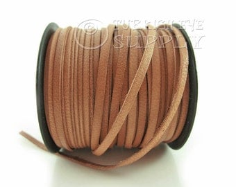 3mm Tan Flat Leather Strip Genuine Leather Strap 1 meter-3,28 foot Leather Cord, Wide Strap Lace Flat Leather Strapping, Leather Bracelet