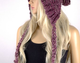 Hat, Knit hat, Chullo, Ear Flap Hat, Pom Pom Hat, Winter Hat, Handmade Hat, Chullo Hat, Colorful Earflap, Wool Hat, Fashion Hat