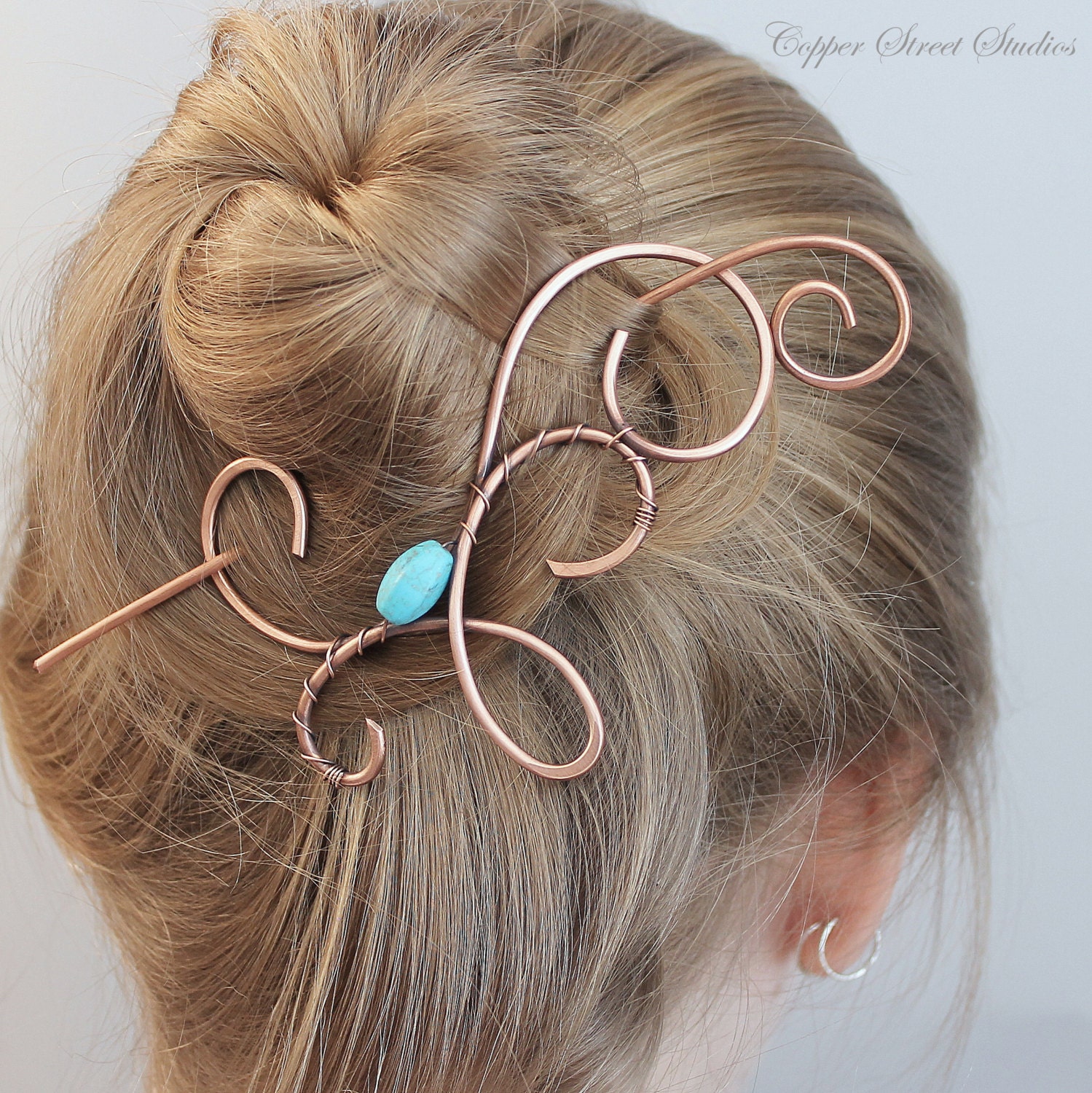 Bun Holder Bun Accessories Copper Pin Hair by CopperStreetStudios
