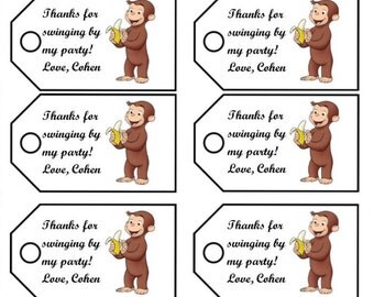 Curious George Party Favor Tags