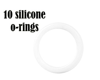 10 Clear Silicone Rings. baby silicone rings. button pacifier stretch silicone adapters. silicone o-rings. food grade silicone. #293231