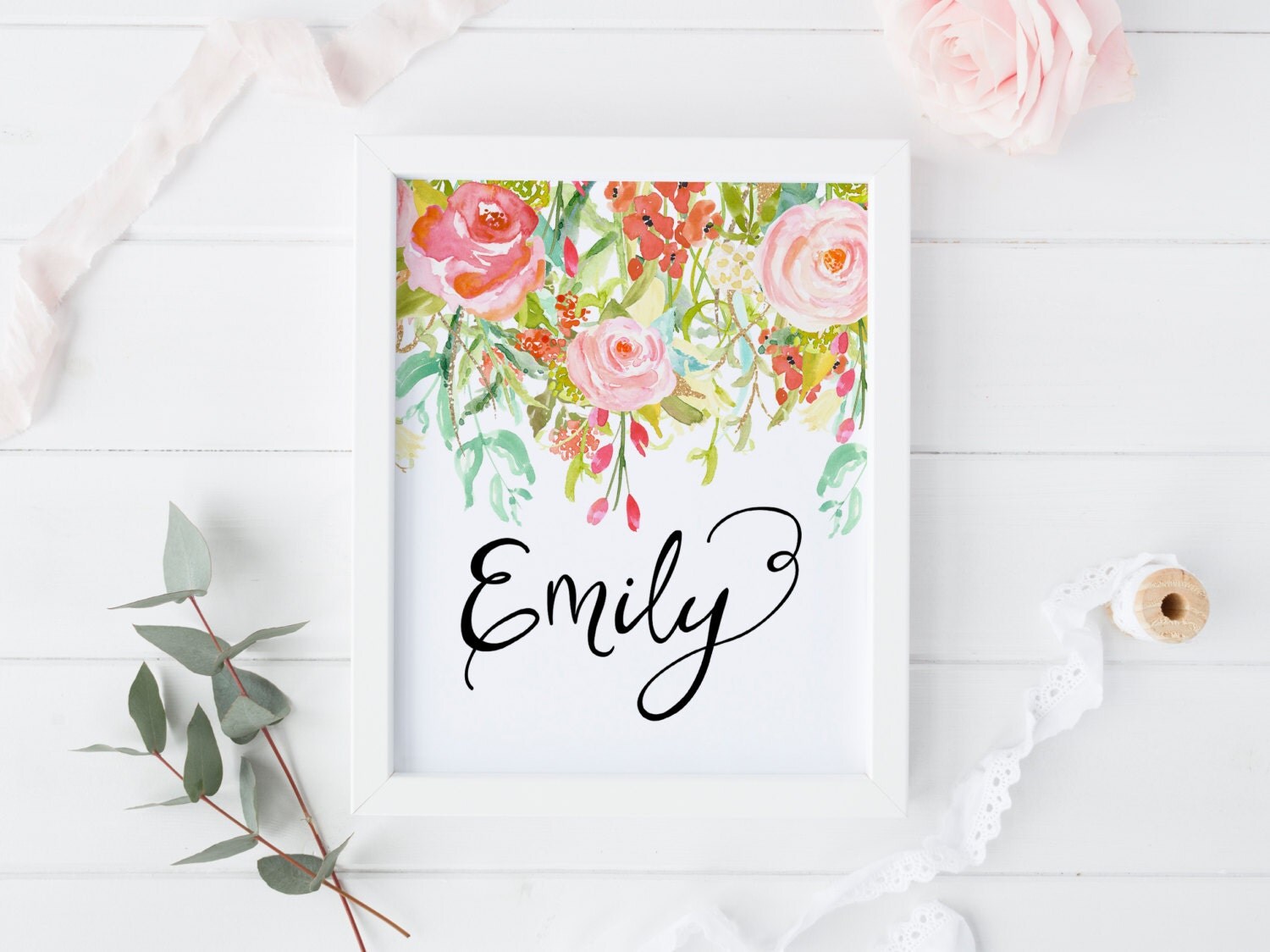 Custom Name Printable Art Print 8x10 Digital Print Pastel