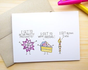 Funny Birthday Card for Him, Dirty Birthday Card, Birthday Card Funny, Happy Birthday Card for Her, Birthday Greeting Card, Bday Card