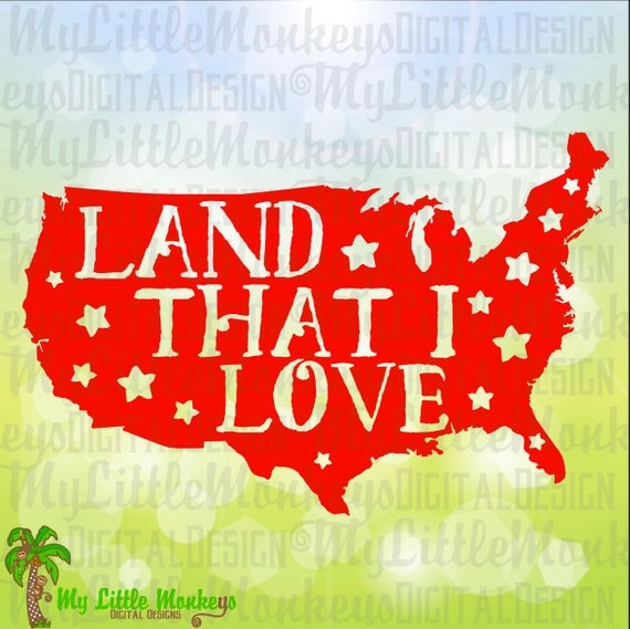 Download Land That I Love USA Word Art 4th of July Patriotic Design