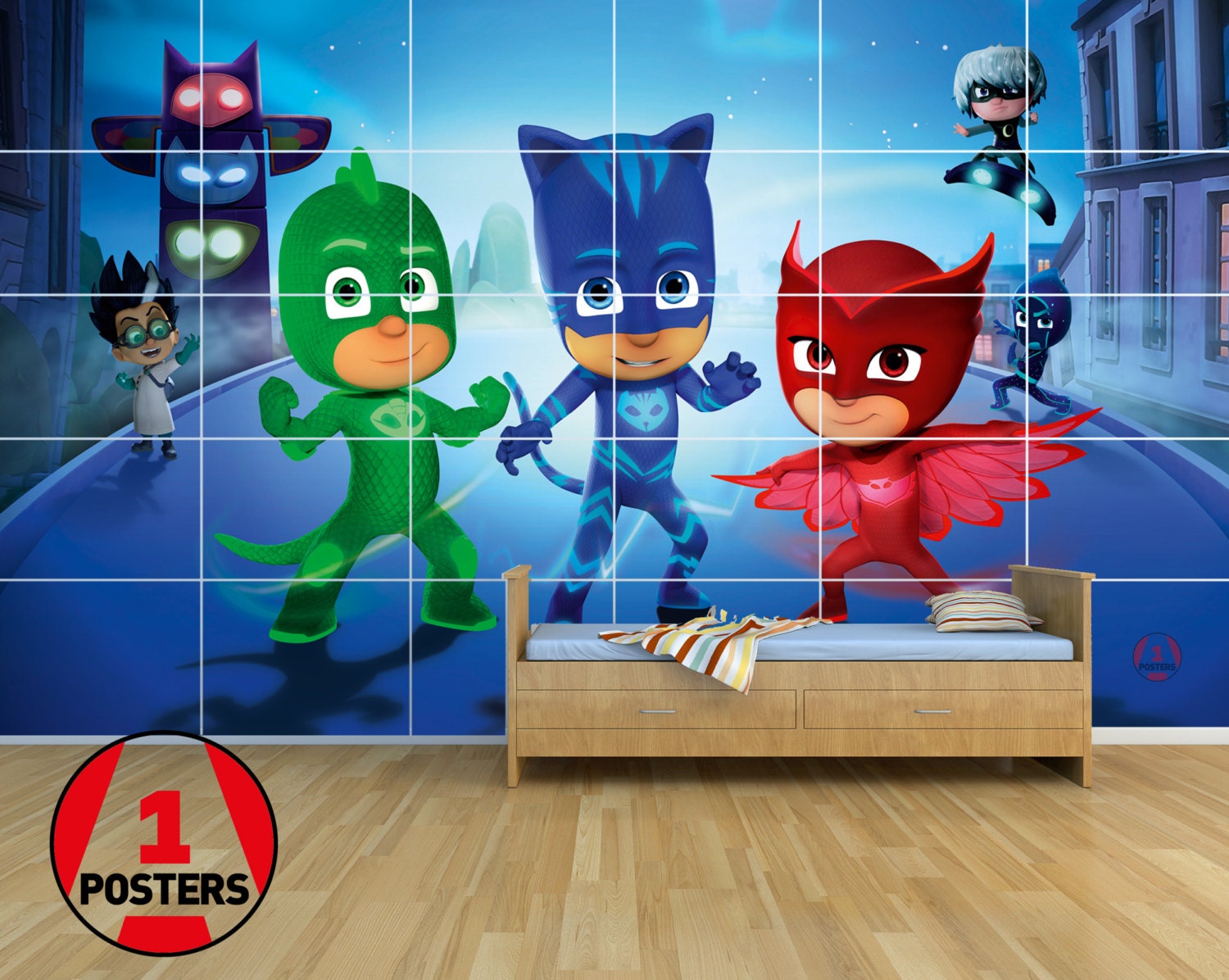 Pj Masks Giant Wall Art Set 2 5m X 1 5m Pjm01