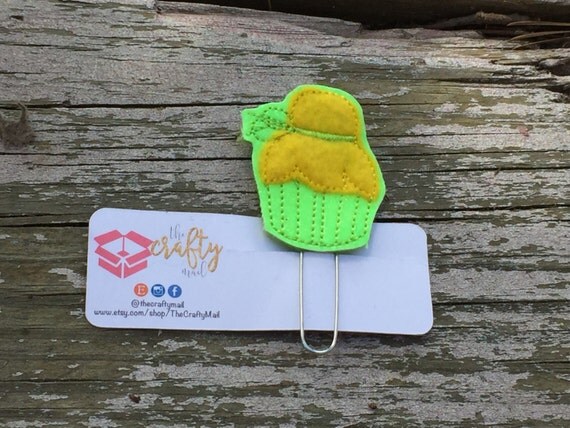 Tinkerbell Cupcake Inspired Clip/Planner Clip/Bookmark. Cupcake planner clip. Fairy Planner clip