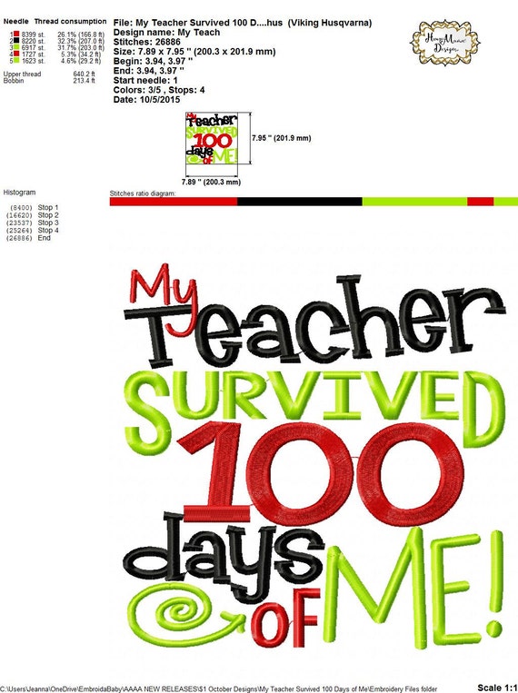 Download My Teacher Survived 100 Days of Me 4x4 5x7 by ...