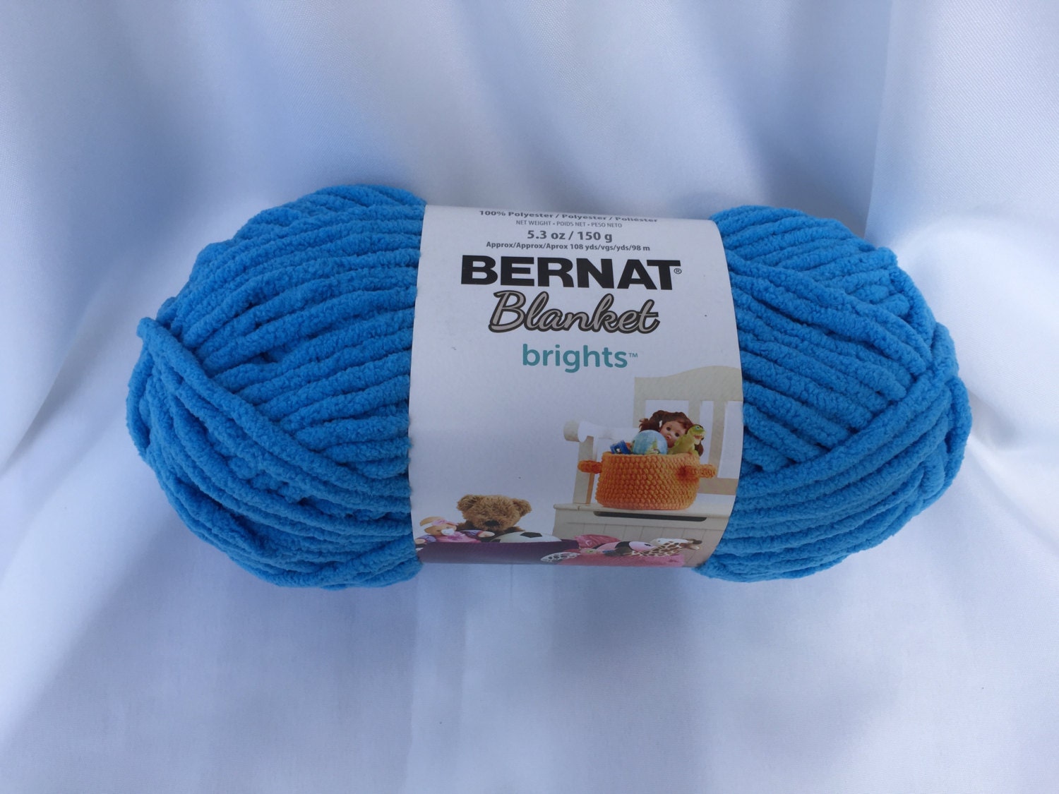 BUSY BLUE 13005 Bernat Blanket Brights / 150g 5.3 oz / Super