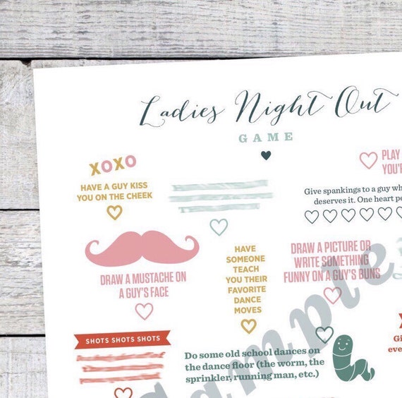 items similar to ladies night out game printable instant download on etsy