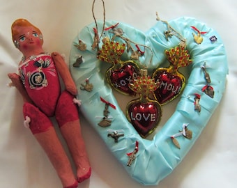 Sacred Heart Milagro - 3 Hearts- LOVE - AMOUR - XOXO Ornaments