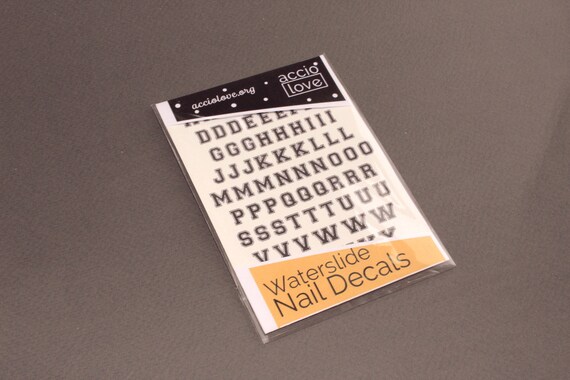 Alphabet Waterslide Nail Decals - Varsity, Old School