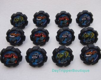 24 Blaze and the Monster Machines Cupcake Ring Favor Supplies Rings Topper Birthday
