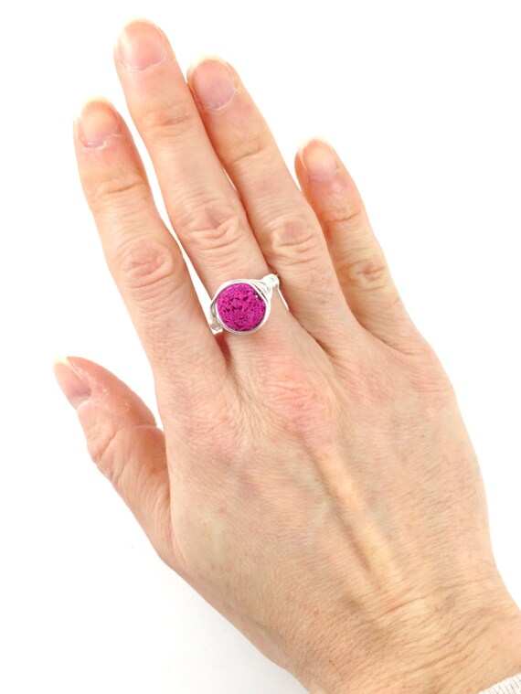 Lava Diffuser Ring Essential Oil Diffuser Wire Wrapped Ring