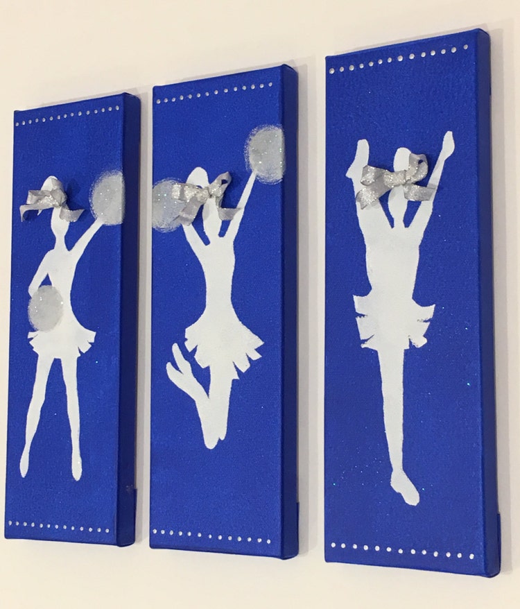 Cheer Art Cheerleader Art Cheer Canvas Art by MargosArtBoutique