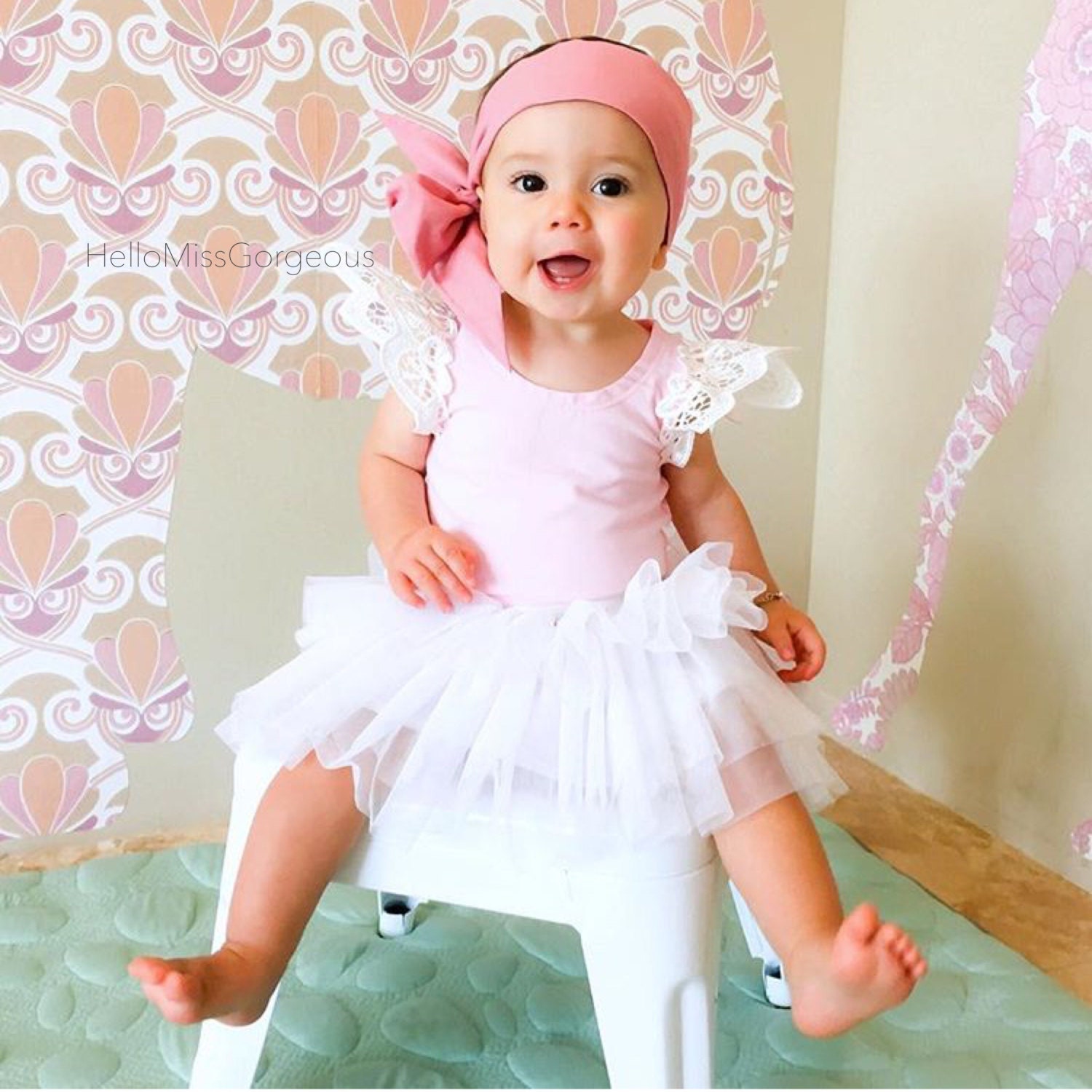 Vintage Pink Wrap headwrap fabric by