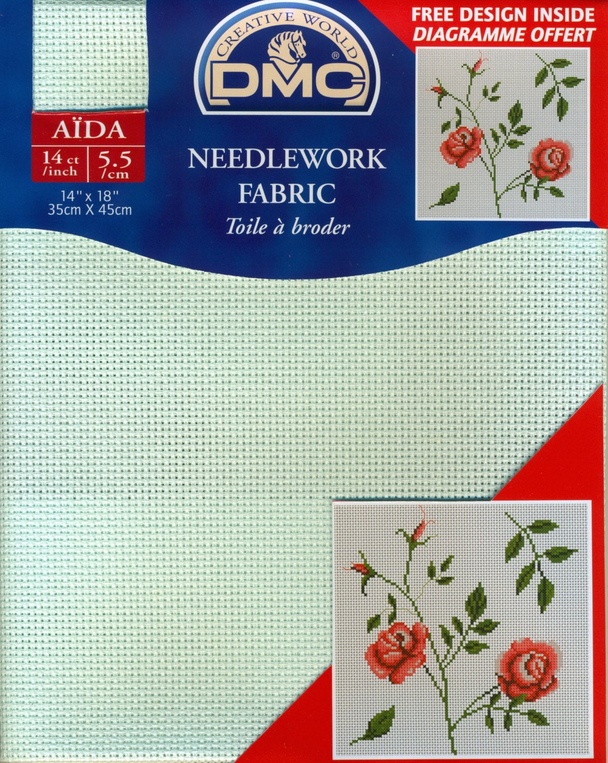 DMC Aida Needlework Fabric 14 Count 14X18 Light