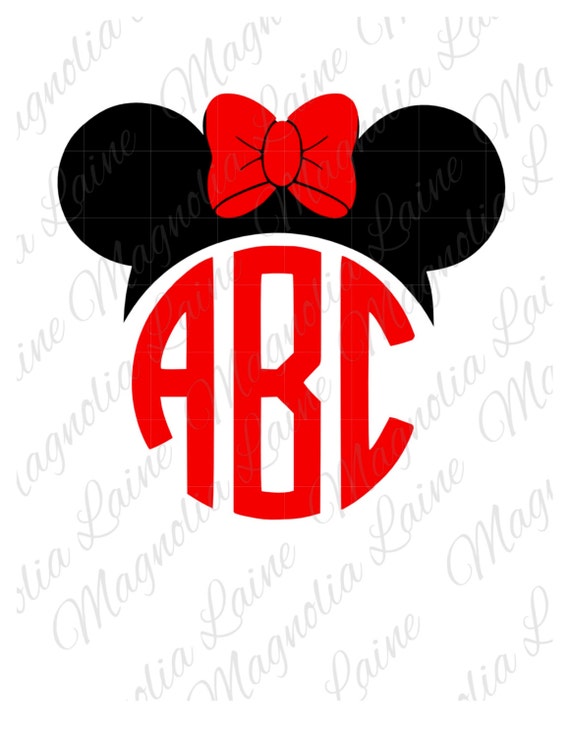 Minnie Mouse Monogram Minnie Mouse Ears Minnie by MagnoliaLaine