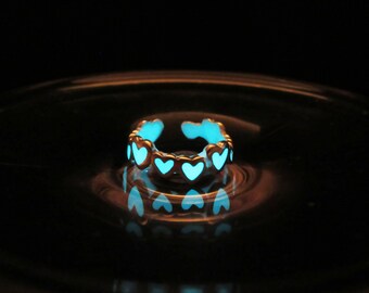 Toe ring glow in the dark// silver plated