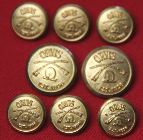 Mens Orvis Blazer Buttons Set Gold Brass by Waterbury