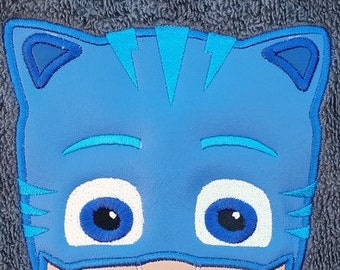 PJ Masks Hooded Towel Catboy, Gekko, Luna, Romeo or Owlette. Hooded Bath Wrap Disney Inspired Personalized Costume. PJ Masks