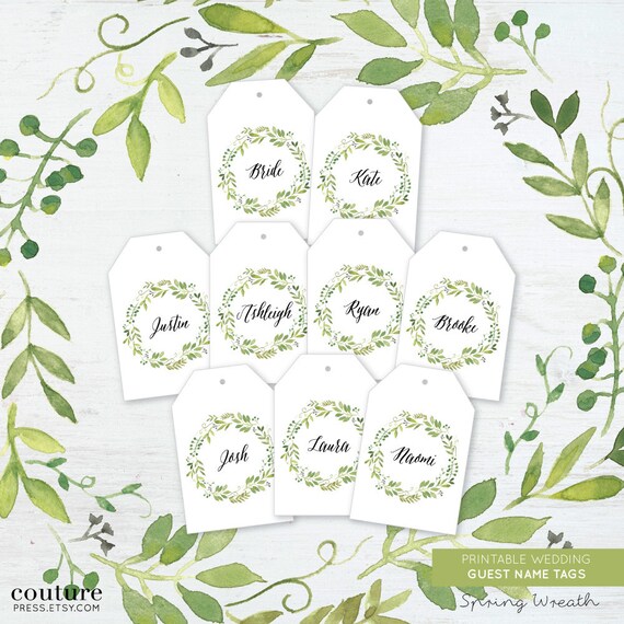 Guest Name Tags / Wedding Guest Tags / Place Card by CouturePress