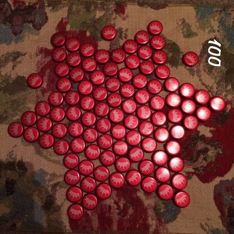 100 Budweiser Beer Bottle Caps by CrainCrochetCreation on Etsy