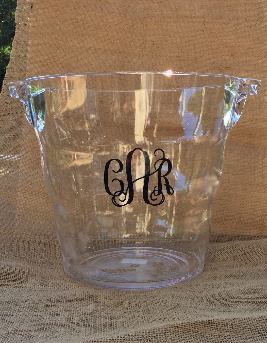 Monogrammed Acrylic Wine Bucket Outdoor by